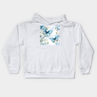 Butterflies Watercolor 18 - Spring Azure Kids Hoodie